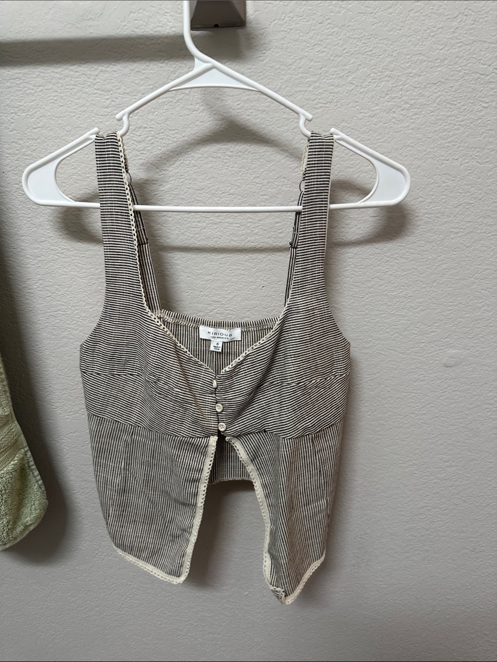 Striped Button-Front Tank Top in Black and White